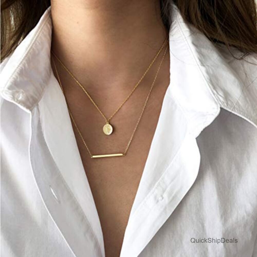 Sterling Silver Gold Plated Pendant Necklace with Cubic Zirconia - Picture 4 of 7